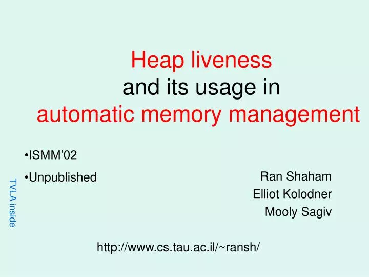 heap liveness and its usage in automatic memory management