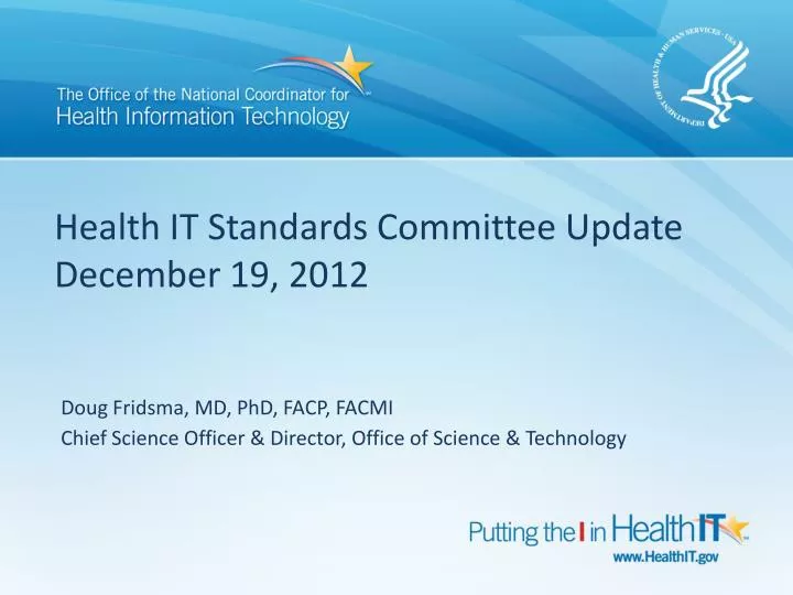health it standards committee update december 19 2012
