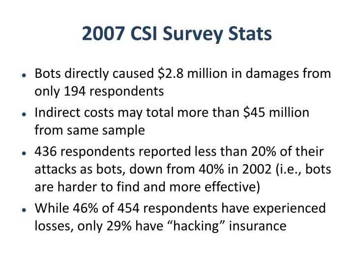 2007 csi survey stats