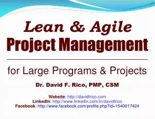 Lean &amp; Agile Project Management