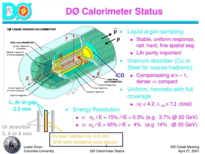 d calorimeter status