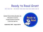 Ready to Read: Early Literacy Program for Parents and Caregivers in Central Texas - slide 1
