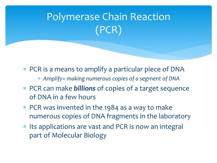 polymerase chain reaction pcr
