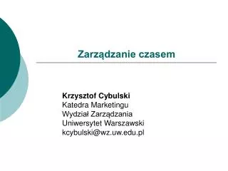 zarz dzanie czasem