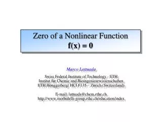 Zero of a Nonlinear Function f(x) = 0