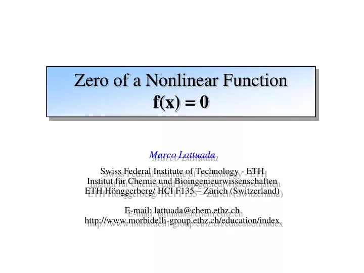 zero of a nonlinear function f x 0