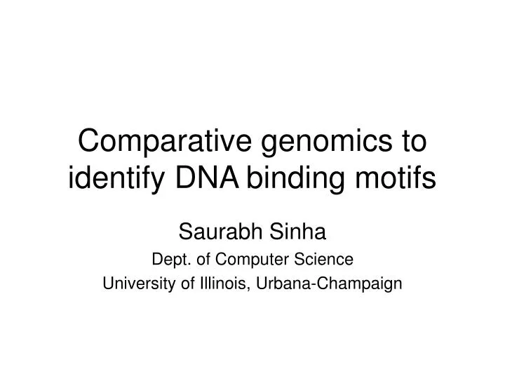 comparative genomics to identify dna binding motifs