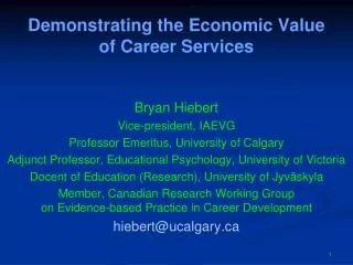 Demonstrating the Economic Value of Career Services