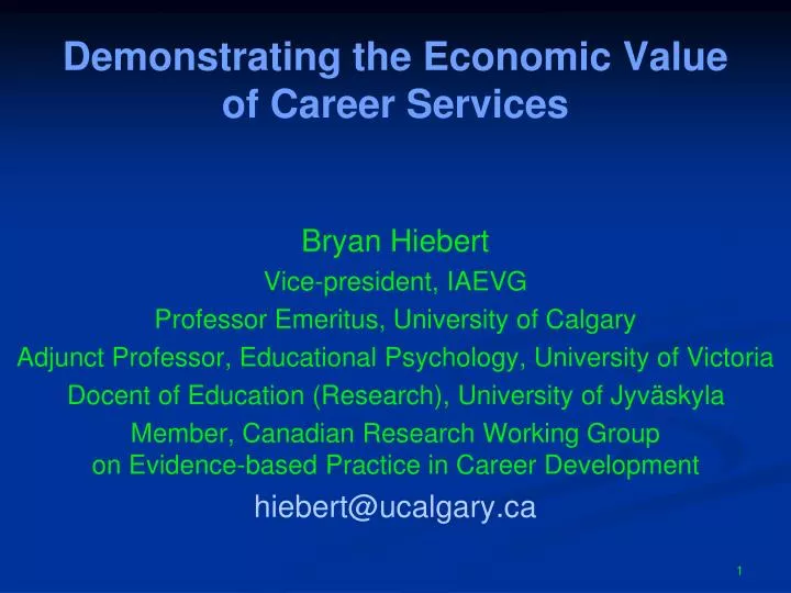 demonstrating the economic value of career services