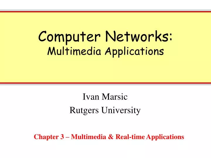computer networks multimedia applications