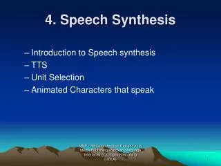4. Speech Synthesis