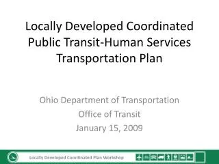 Locally Developed Coordinated Public Transit-Human Services Transportation Plan