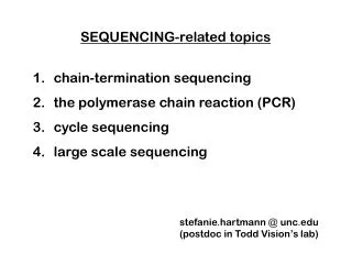 SEQUENCING-related topics