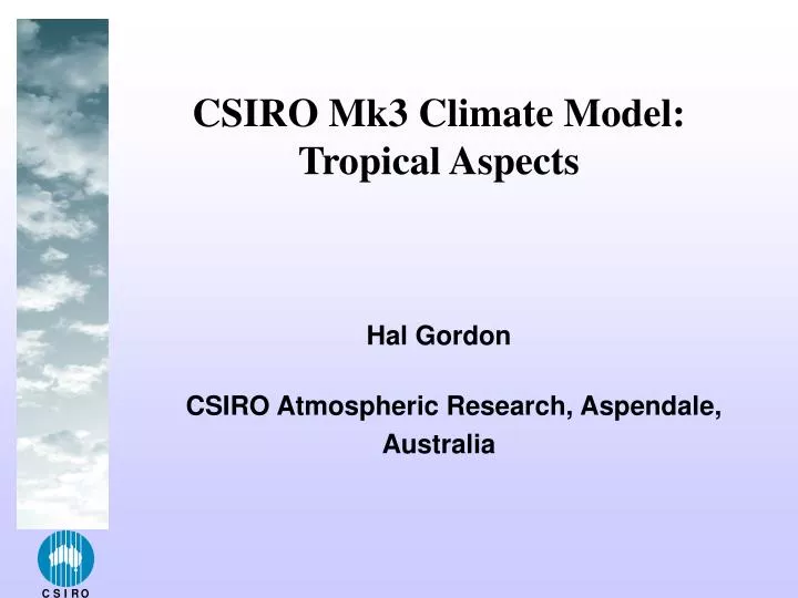 csiro mk3 climate model tropical aspects