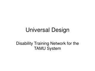 Universal Design