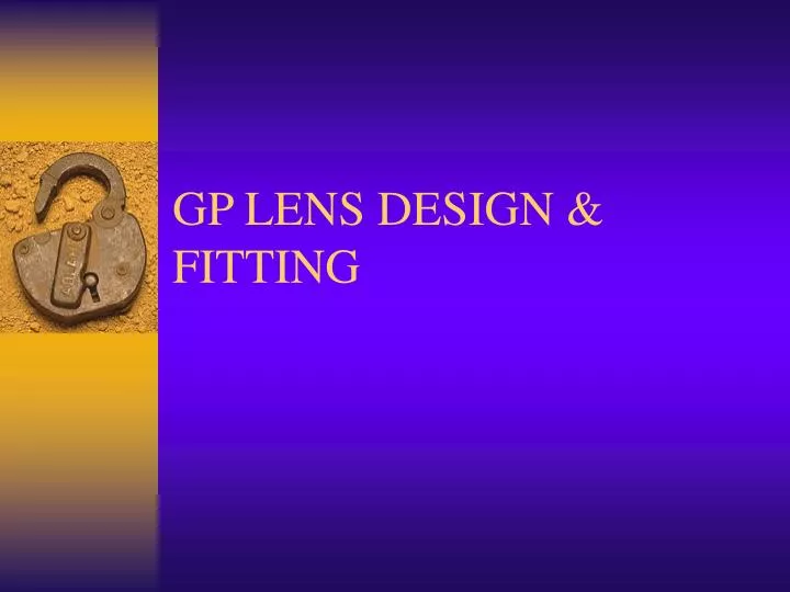 gp lens design fitting
