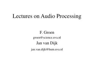 lectures on audio processing