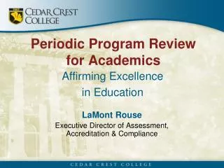 Periodic Program Review for Academics