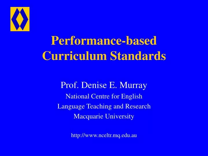 performance based curriculum standards