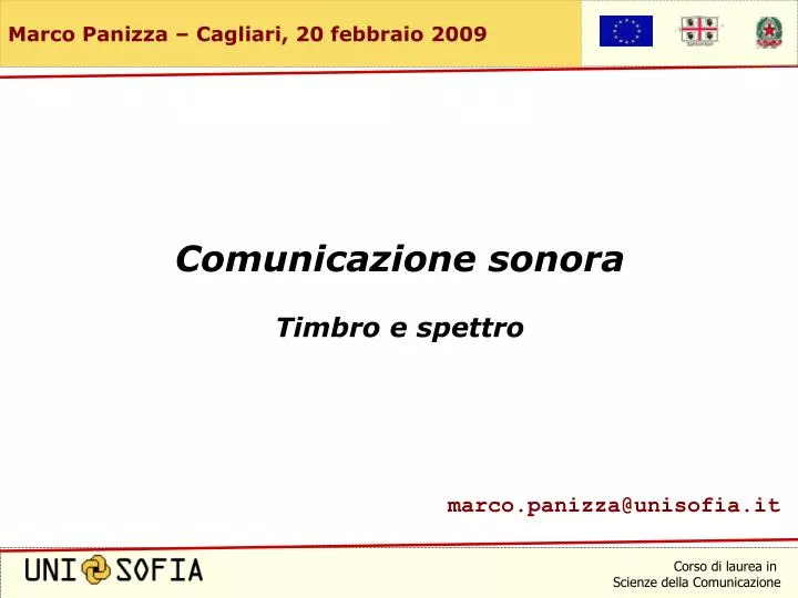 comunicazione sonora timbro e spettro