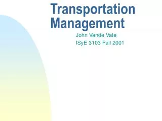 Transportation Management