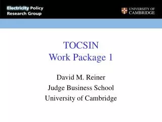 TOCSIN Work Package 1
