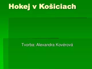 hokej v ko iciach