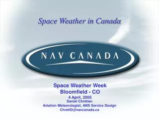 Space Weather in Canada