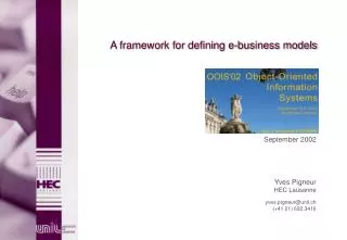 A framework for defining e-business models