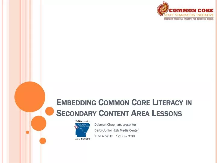 embedding common core literacy in secondary content area lessons