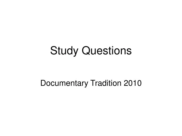 study questions