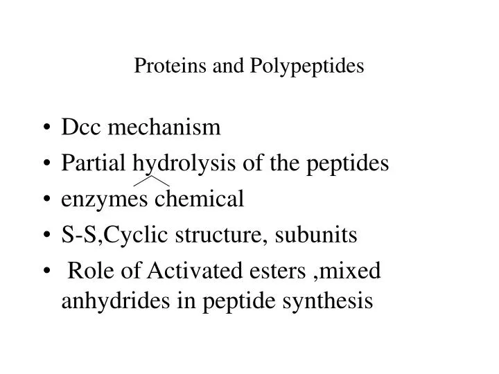 proteins and polypeptides