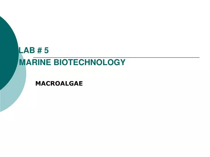 lab 5 marine biotechnology