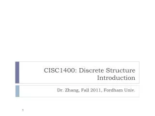 CISC1400: Discrete Structure Introduction
