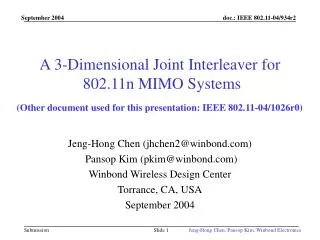 A 3-Dimensional Joint Interleaver for 802.11n MIMO Systems