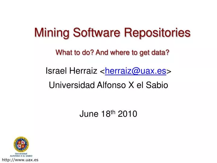 mining software repositories what to do and where to get data