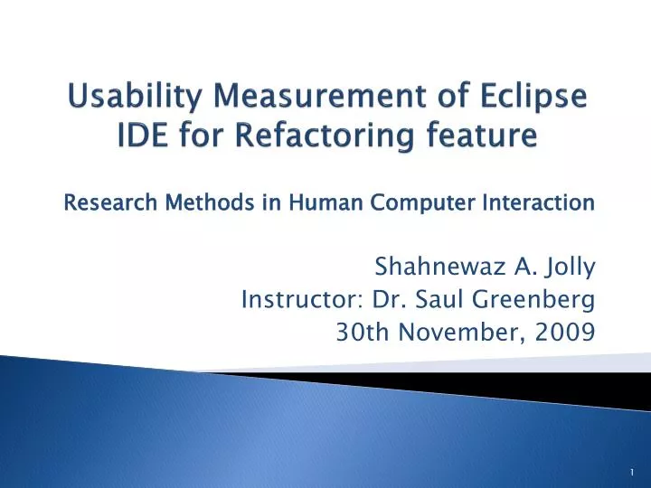 usability measurement of eclipse ide for refactoring feature