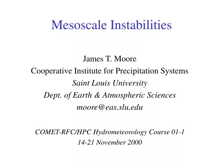 mesoscale instabilities