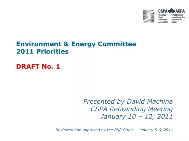 environment energy committee 2 011 priorities draft no 1