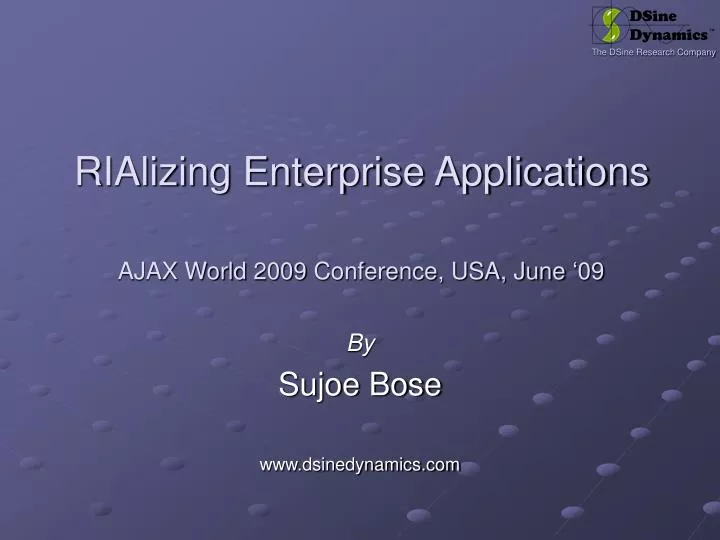 rializing enterprise applications