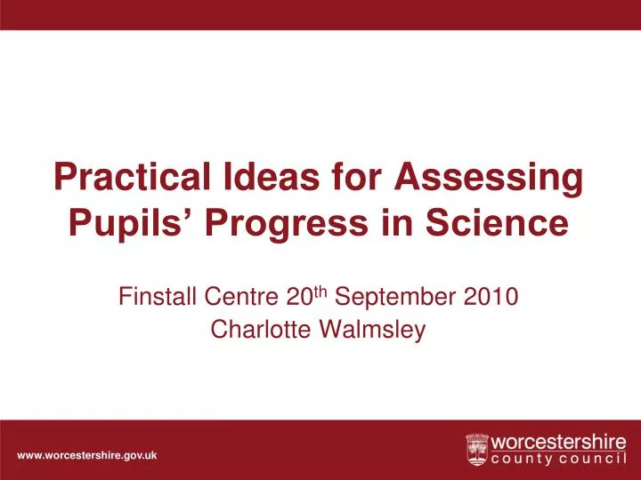 practical ideas for assessing pupils progress in science