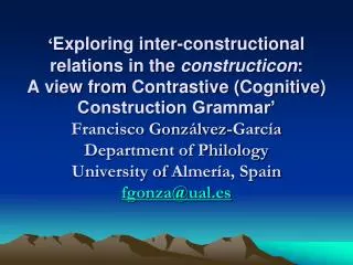 Boas (2010) on Contrastive Construction Grammar: