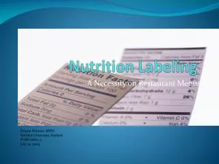 Nutrition Labeling