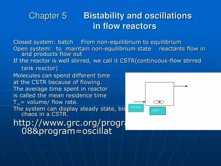 chapter 5 bistability and oscillations in flow reactors