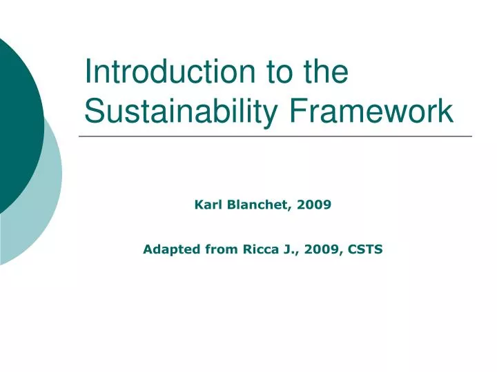introduction to the sustainability framework