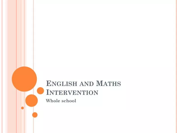 english and maths intervention
