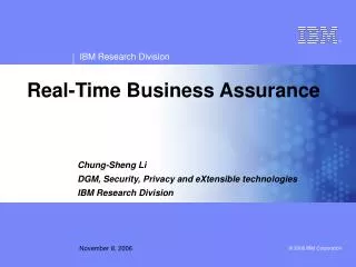 Real-Time Business Assurance