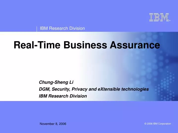 real time business assurance