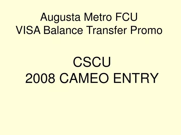 cscu 2008 cameo entry