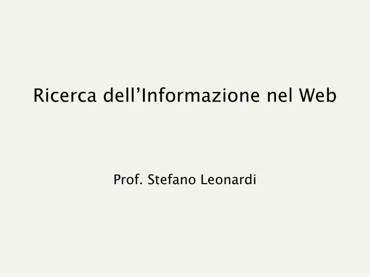 ricerca dell informazione nel web